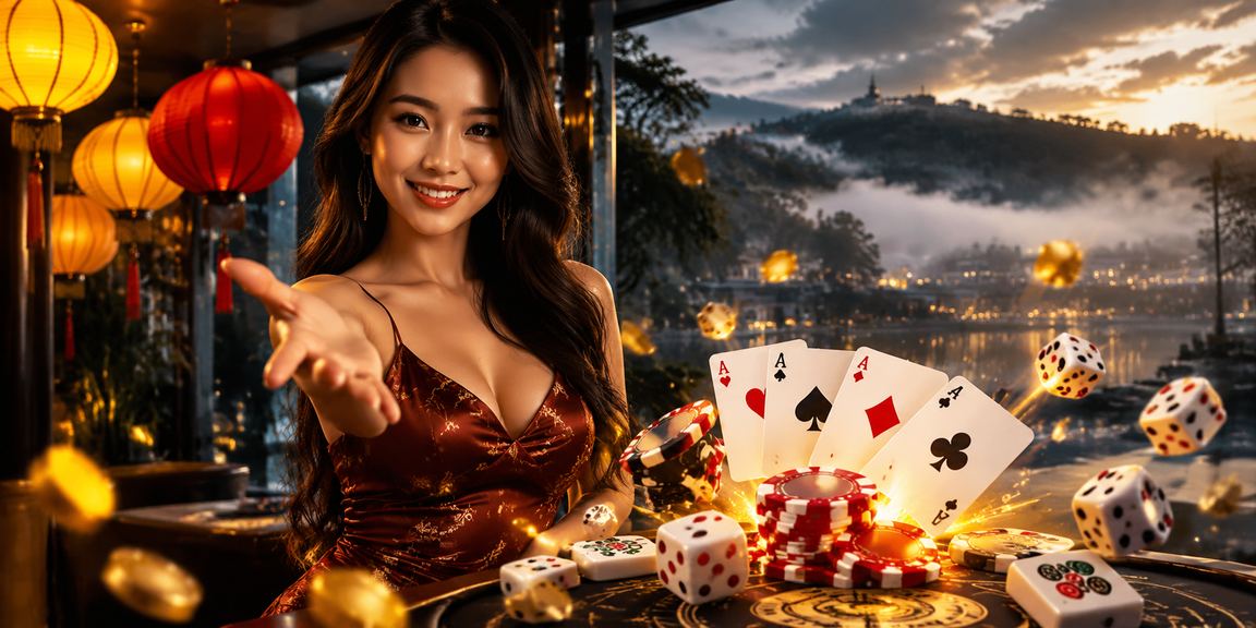 Người chơi tham gia trò chơi bài tại phố cổ Hội An với đèn lồng truyền thống